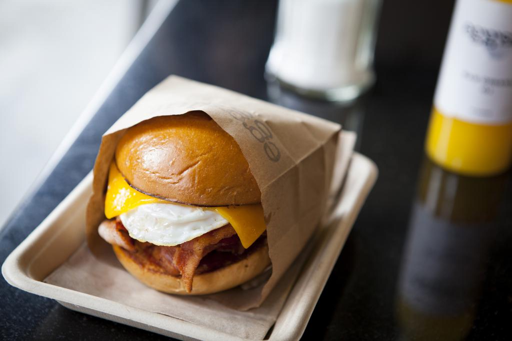 Bacon, egg and cheese sandwich at Eggslut